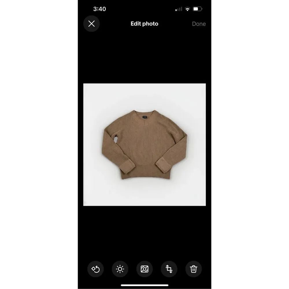 Club Monaco Mens V-Neck Sweater Brown Luxe Workwear Casual Classic Pullover L